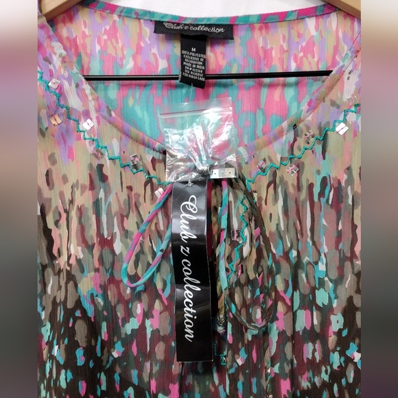 NWT Club Z Colletion Artsy Dress Women's M Multicolor Retro 90s Y2K Party - Picture 8 of 10